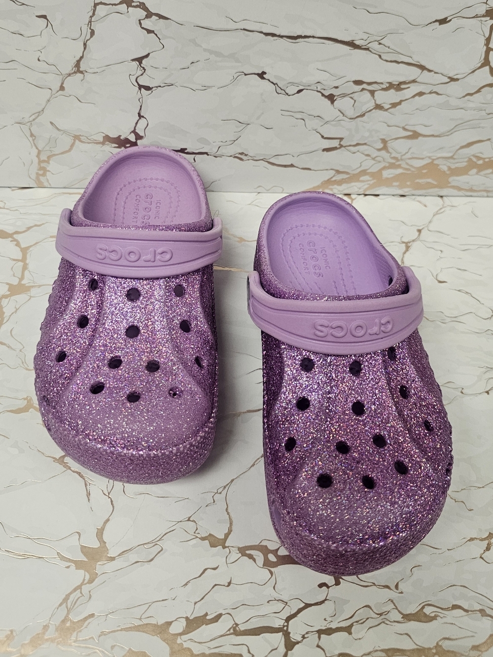 Crocs Kids' Glitter Classic Clog - Purple